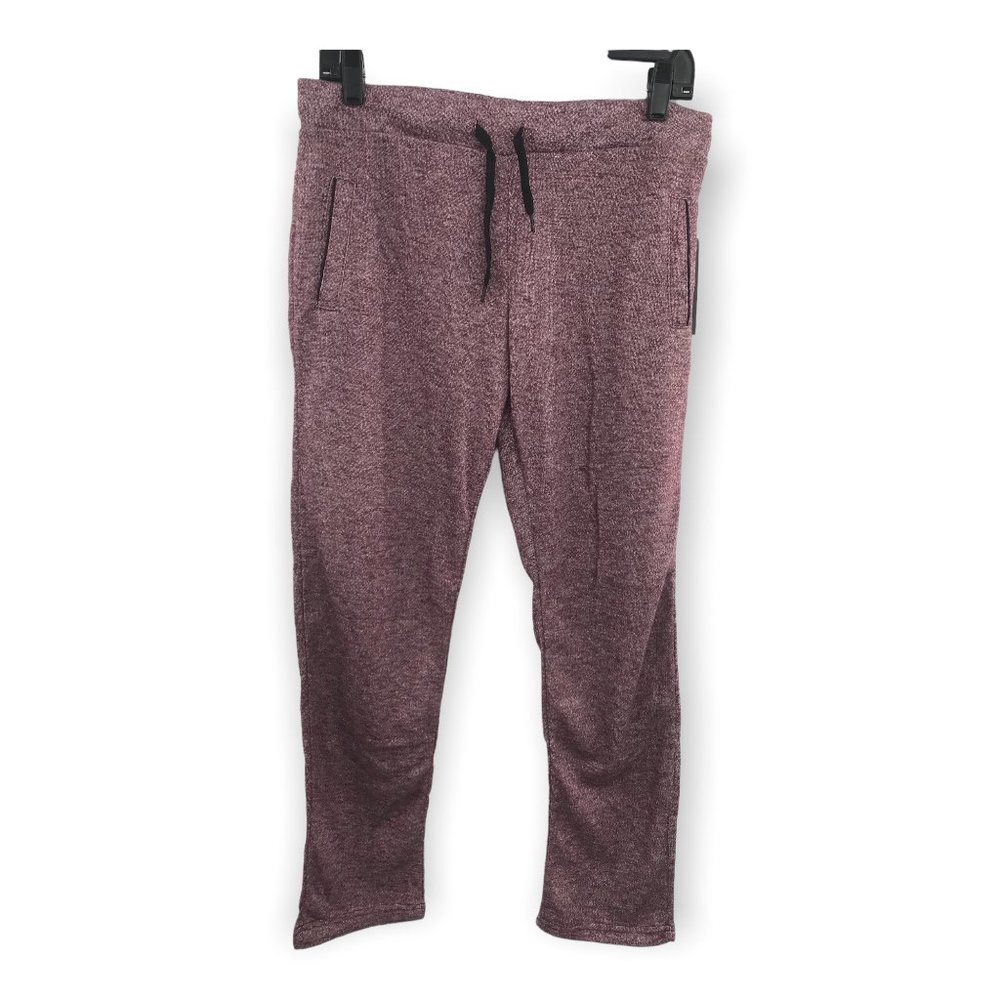 ^ Coco Limon Large Maroon Red Zip Up Pockets Comfort Cotton Sweatpants NWT